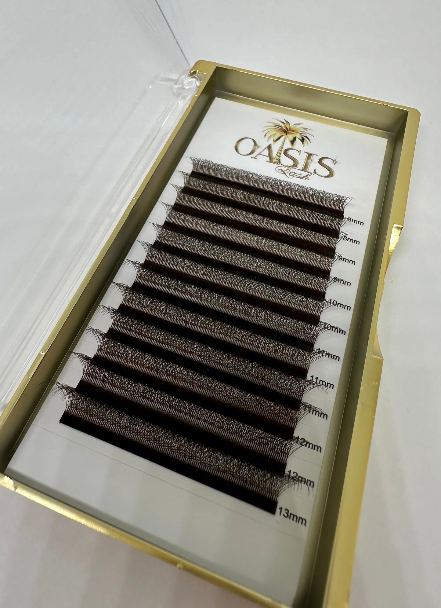 Extensii gene Premade 4D W Dark Brown 0.07 Mix 8-13 mm