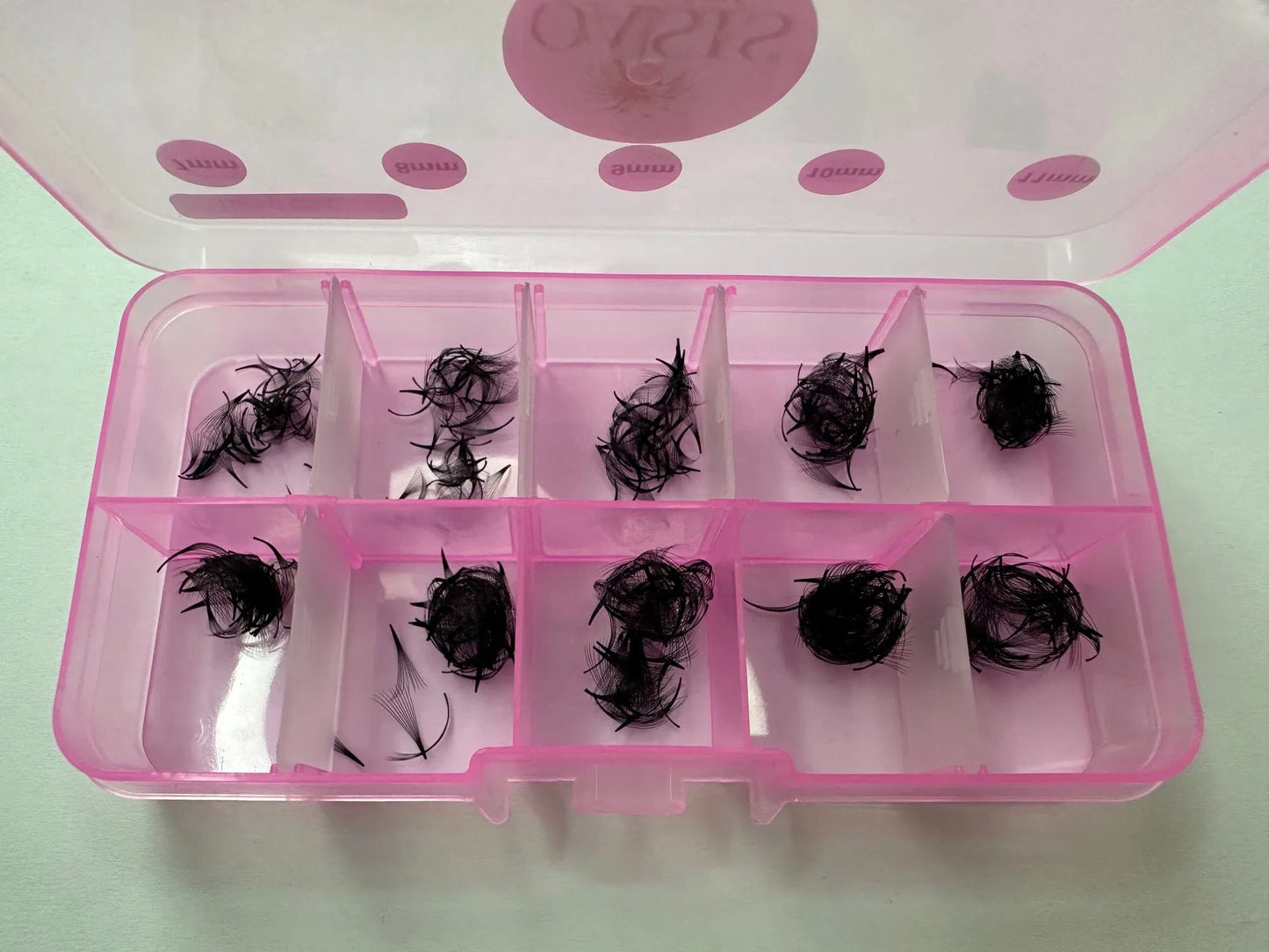 10D Narrow Premade Eyelash Extensions 0.05 7-13mm 500 fans